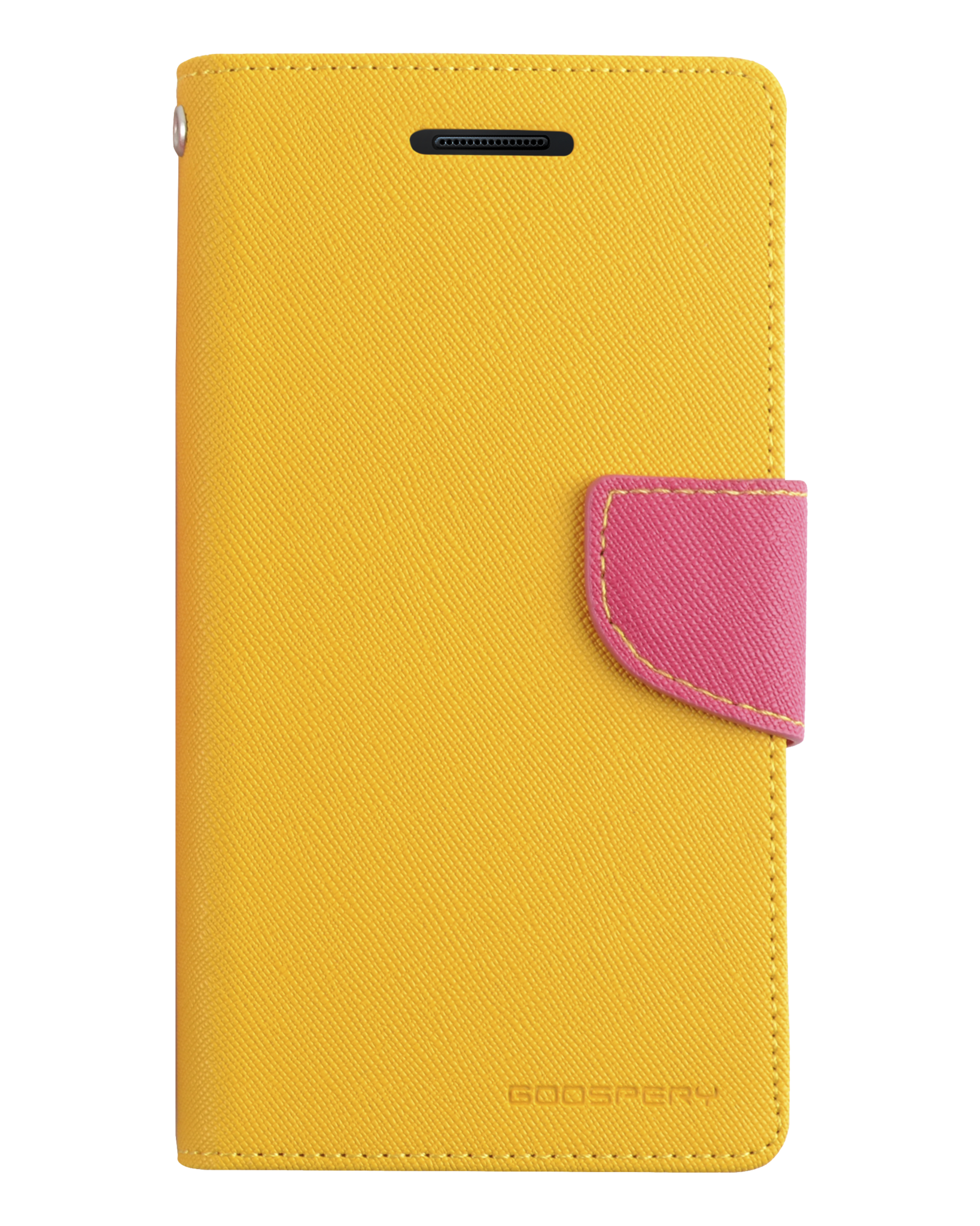 Telefoonhoesje geschikt voor Apple iPhone 13 Pro - Mercury Fancy Diary Wallet Case - Hoesje met Pasjeshouder - Geel/Magenta afbeelding