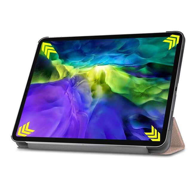 Tablet hoes voor Apple iPad Pro 2021 / 2020 tri-fold hoes - Case met Auto Wake/Sleep functie - Goud