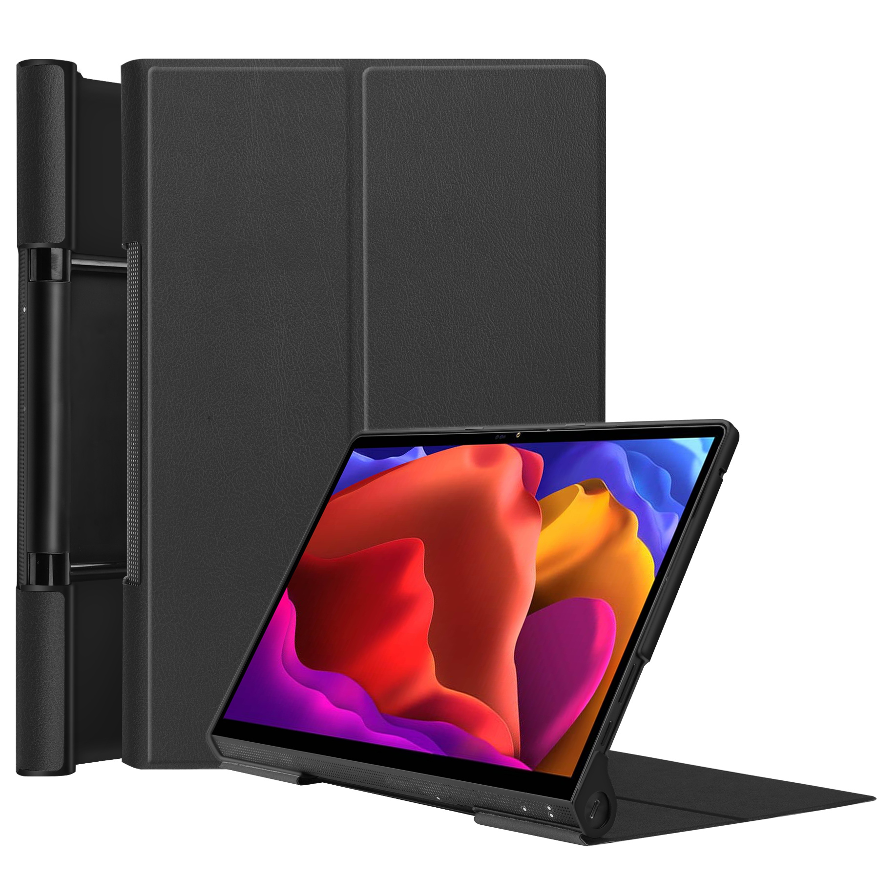 Tablet Hoes geschikt voor Lenovo Yoga Tab 13 (2021) - Tri-Fold Book Case - Zwart afbeelding