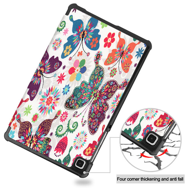 Case2go - Tablet Hoes geschikt voor Samsung Galaxy Tab A7 Lite (2021) - Tri-Fold Book Case - Vlinders