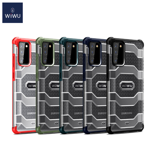 WiWu - Hoesje geschikt voor Samsung Galaxy Note 20 - Voyager Case - Schokbestendige Back Cover - Rood