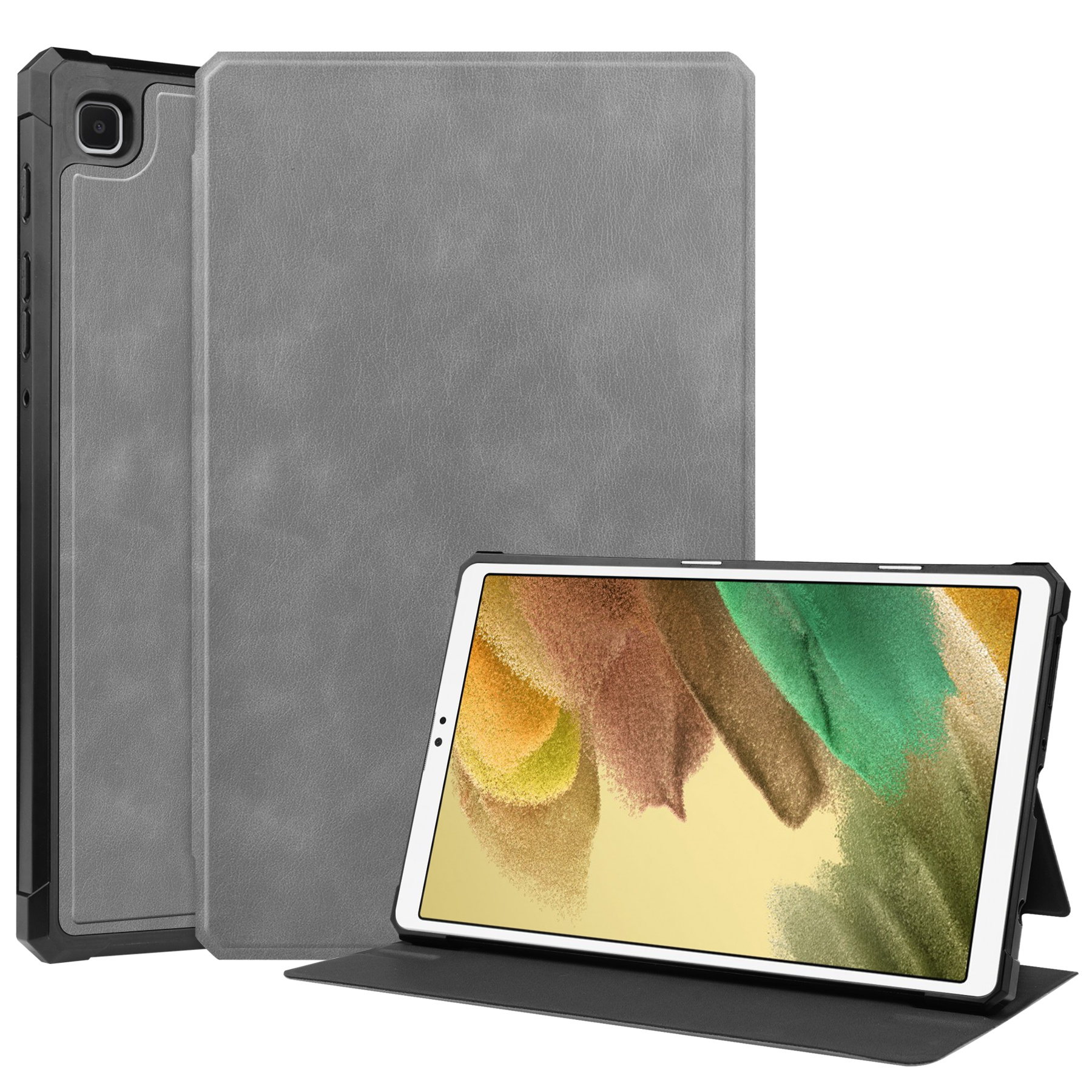 Tablet Hoes geschikt voor Samsung Galaxy Tab A7 Lite - PU Leer Folio Book Case - Grijs afbeelding