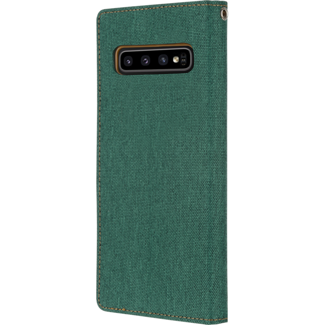 Hoesje geschikt voor iPhone 11 Pro - Mercury Canvas Diary Wallet Case - Hoesje met Pasjeshouder - Groen