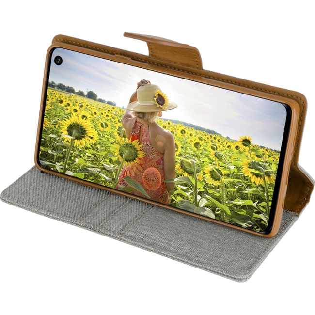 Hoesje geschikt voor Samsung Galaxy J4 - mercury canvas diary wallet case - grijs