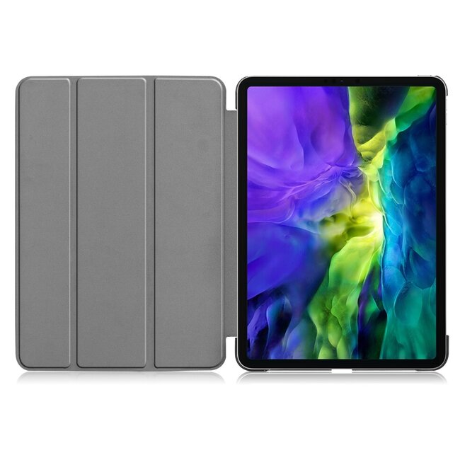 Tablet hoes voor Apple iPad Pro 2021 / 2020 tri-fold hoes - Case met Auto Wake/Sleep functie - Wit