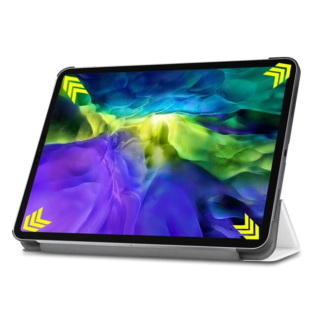 Tablet hoes voor Apple iPad Pro 2021 / 2020 tri-fold hoes - Case met Auto Wake/Sleep functie - Wit