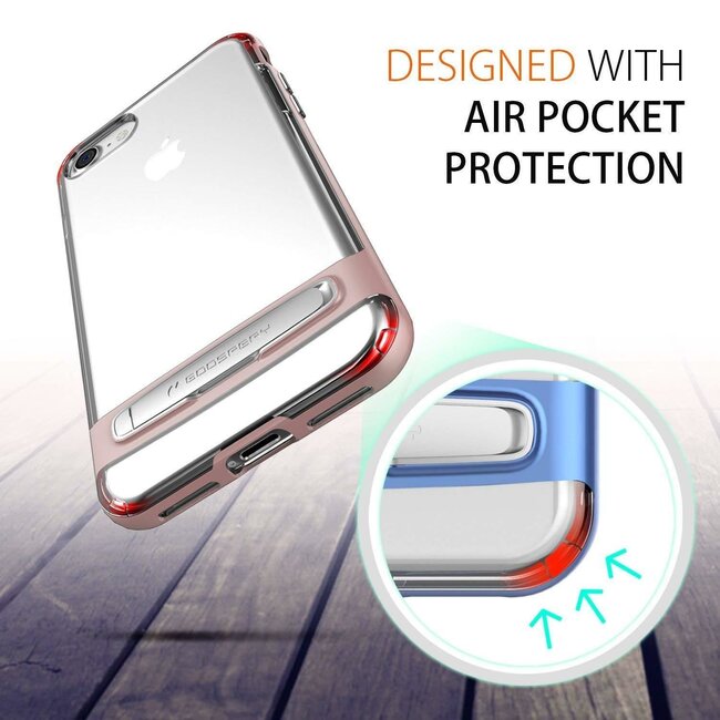 Bumper geschikt voor iPhone XS Max - Goospery Dream Stand Bumper Case - RosÃ© Goud