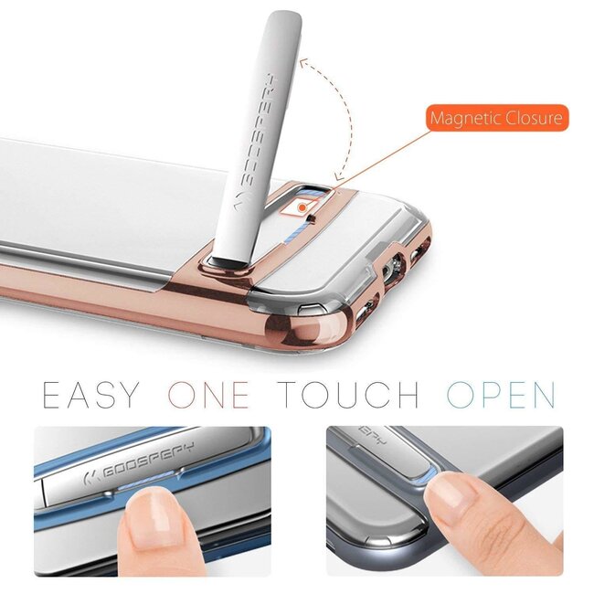 Bumper geschikt voor iPhone XS Max - Goospery Dream Stand Bumper Case - RosÃ© Goud