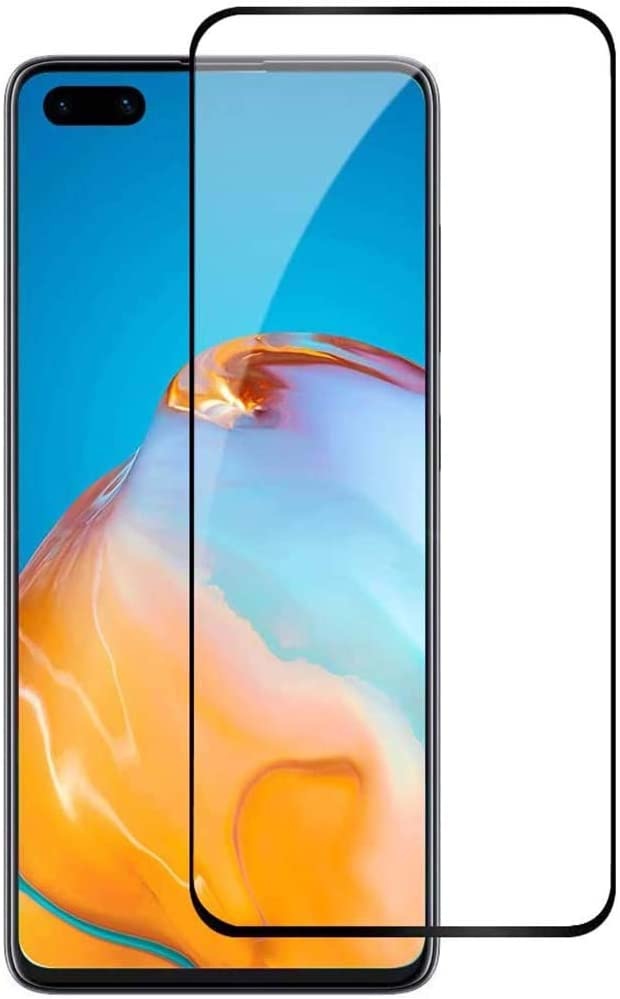 Screenprotector geschikt voor Huawei P40 Pro - Full Cover Screenprotector - Gehard Glas - Zwart afbeelding