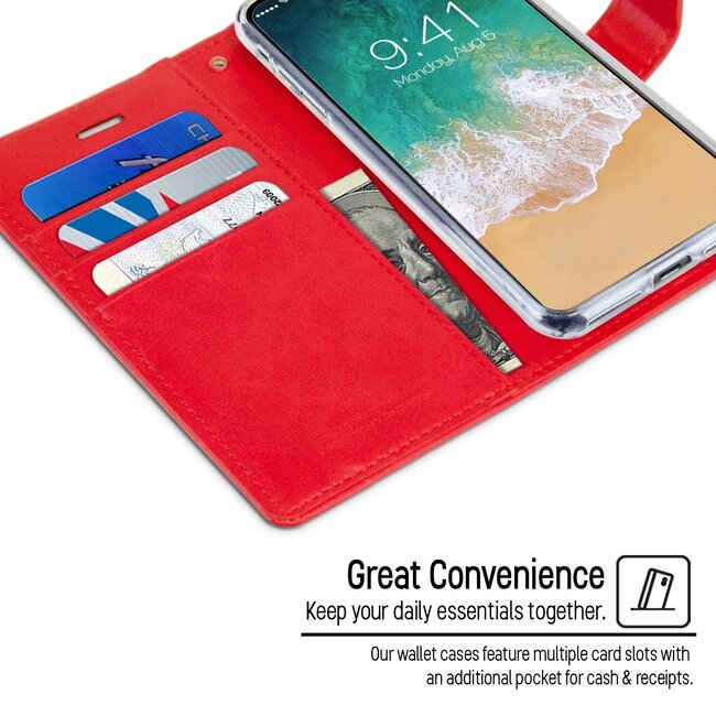 Hoesje geschikt voor Samsung Galaxy A70 - blue moon diary wallet case - rood