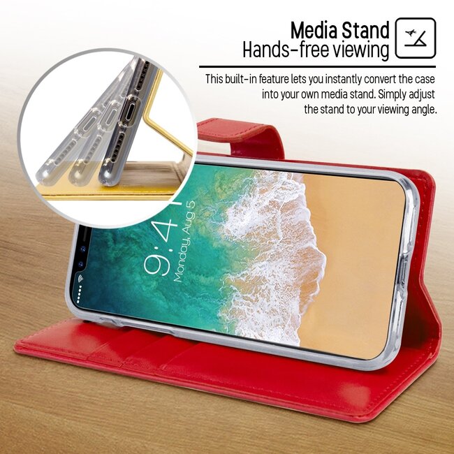 Hoesje geschikt voor Samsung Galaxy A70 - blue moon diary wallet case - rood