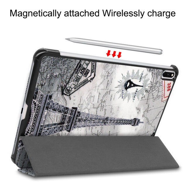 Tablet hoes geschikt voor Huawei MatePad Pro 10.8 (2021)- Tri-Fold Book Case - Eiffeltoren
