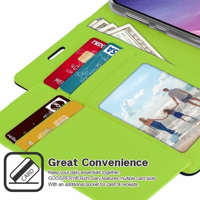 Wallet Case geschikt voor iPhone XS Max - Goospery Rich Diary - Donker Blauw