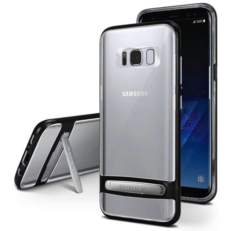 Hoesje geschikt voor Samsung Galaxy A8 Pus (2018) - goospery dream stand bumper case - zwart afbeelding