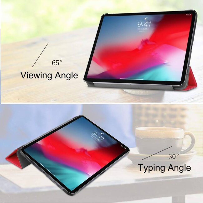 Tablet hoes geschikt voor Apple iPad Pro 11 (2018)  - Tri-Fold Book Case - Rood