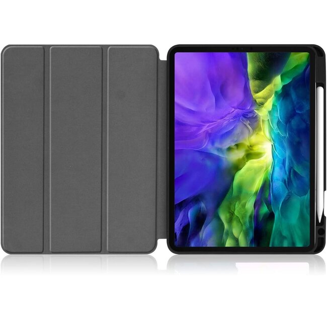 Tablethoes geschikt voor Apple iPad Pro 11 (2022/2021/2020/2018)  - Tri-Fold Book Case - Apple Pencil Houder - Paars