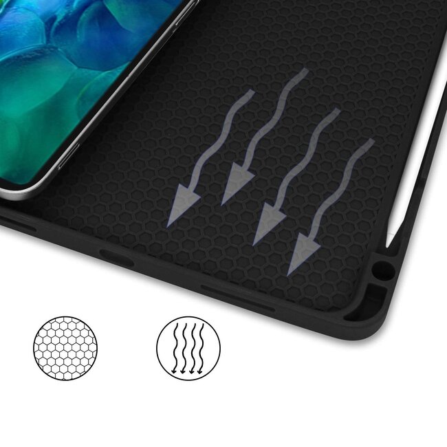 Tablethoes geschikt voor Apple iPad Pro 11 (2022/2021/2020/2018)  - Tri-Fold Book Case - Apple Pencil Houder - Paars