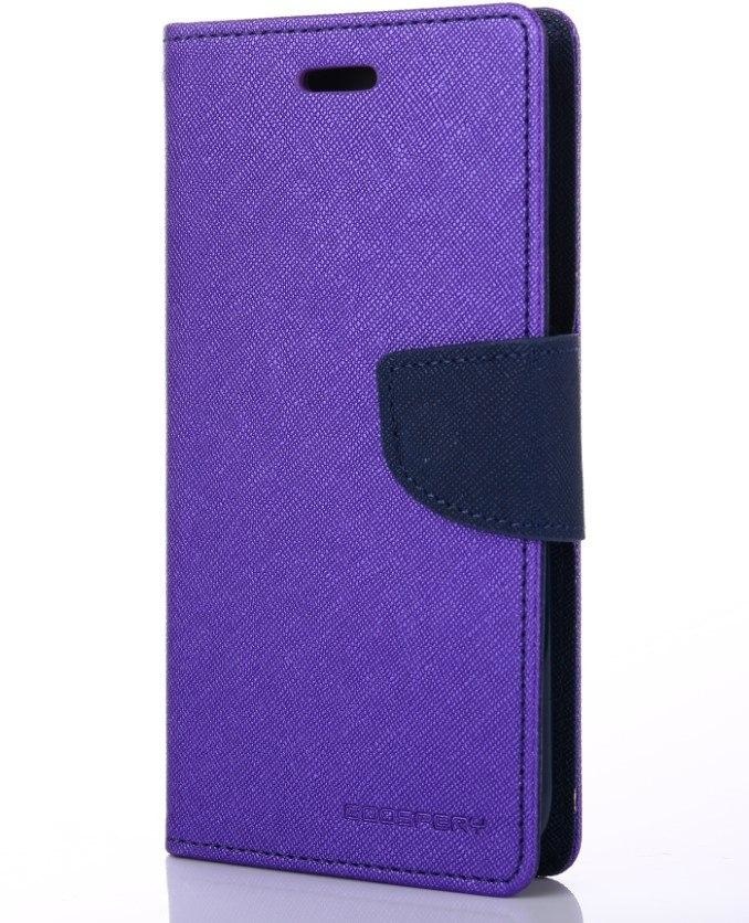 Telefoonhoesje geschikt voor Apple iPhone 13 Pro Max - Mercury Fancy Diary Wallet Case - Hoesje met Pasjeshouder - Paars/Blauw afbeelding