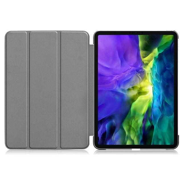 Tablet hoes voor Apple iPad Pro 2021 / 2020 tri-fold hoes - Case met Auto Wake/Sleep functie - Donker Rood