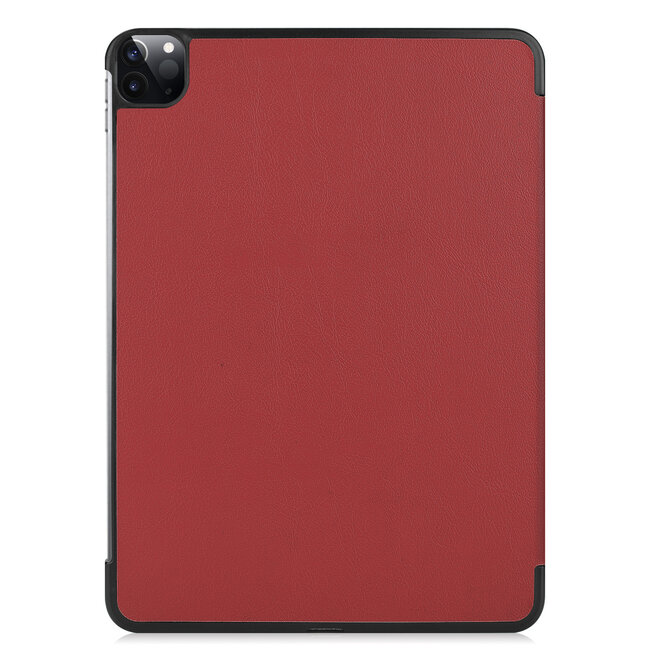 Tablet hoes voor Apple iPad Pro 2021 / 2020 tri-fold hoes - Case met Auto Wake/Sleep functie - Donker Rood