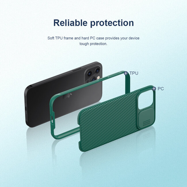 Nillkin - Hoesje geschikt voor iPhone 12 Pro Max - CamShield Serie - Back Cover - Groen