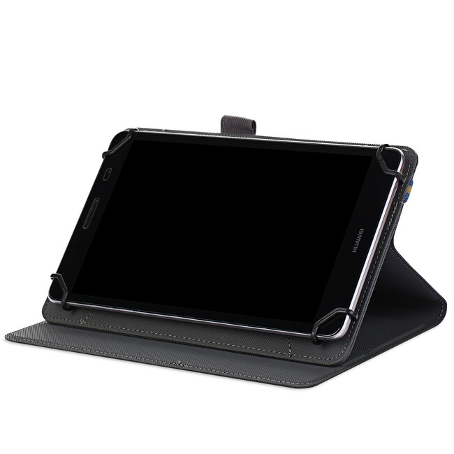 Universele 7/8 inch tablet hoes - Wallet Book Case - Zwart