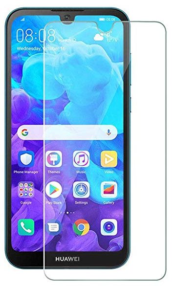 Case2go - Screenprotector geschikt voor Huawei Y5 2019 - Tempered Glass - Case Friendly - Transparant afbeelding