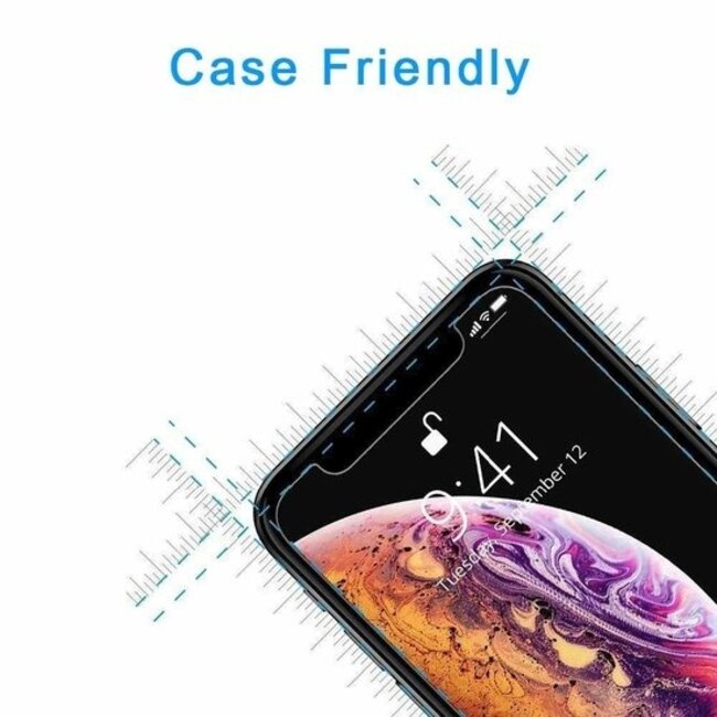 Case2go - Screenprotector geschikt voor Huawei Y5 2019 - Tempered Glass - Case Friendly - Transparant