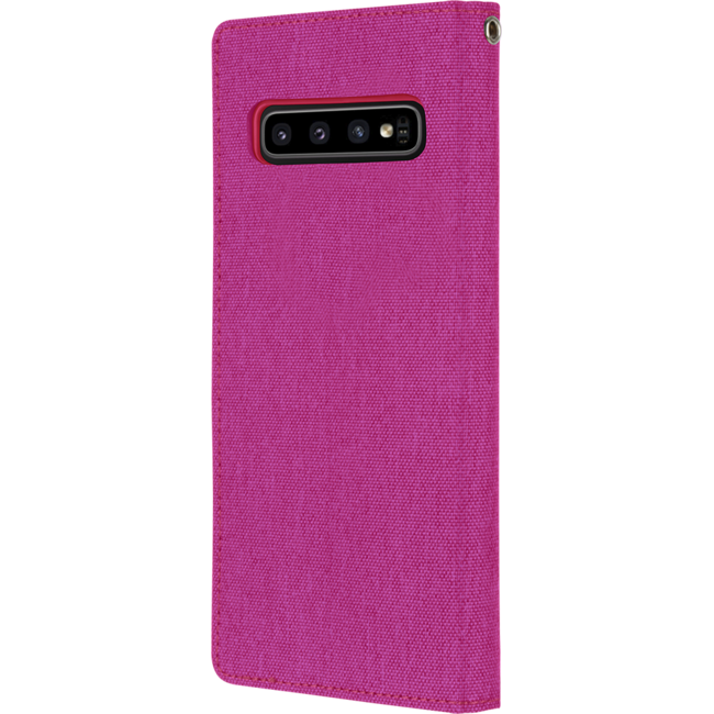 Hoesje geschikt voor iPhone 11 Pro Max - Mercury Canvas Diary Wallet Case - Hoesje met Pasjeshouder - Roze