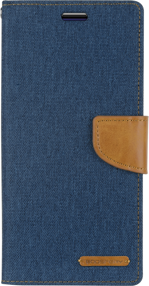 Samsung Galaxy Note 20 Hoesje - Mercury Canvas Diary Wallet Case - Hoesje met Pasjeshouder - Blauw afbeelding