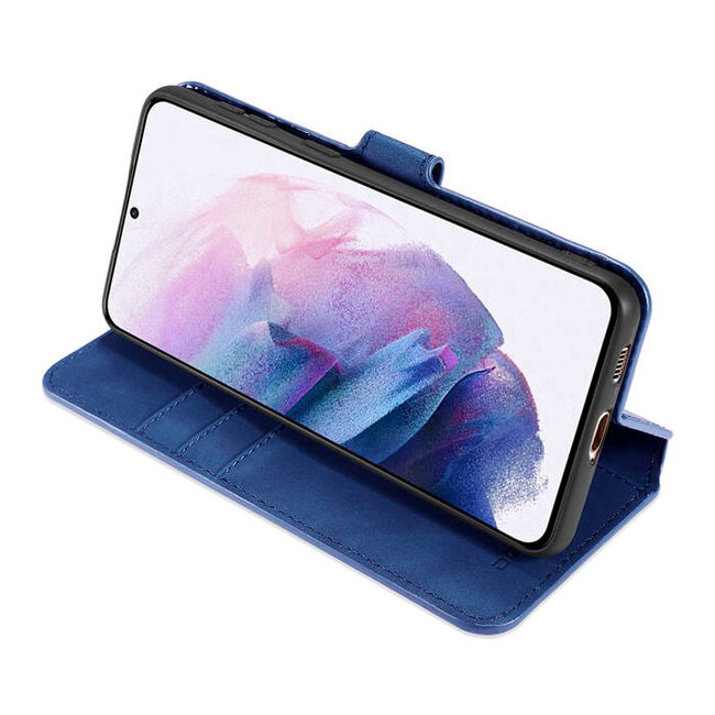 caseme - Hoesje geschikt voor Samsung Galaxy A42 - met magnetische sluiting - ming serie - leren book case - blauw