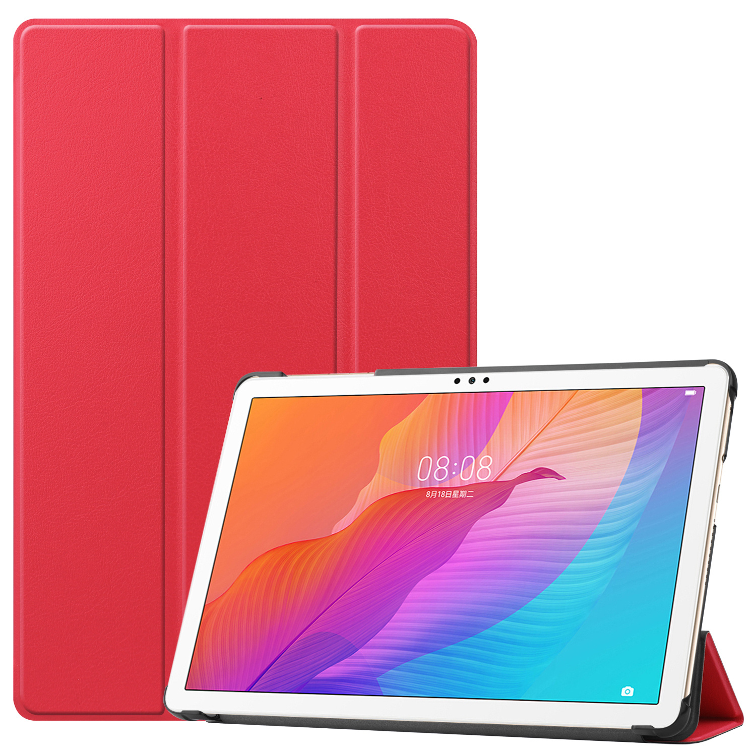 Tablet hoes geschikt voor Huawei MatePad T 10S  (10.1 Inch) - Tri-Fold Book Case - Rood afbeelding