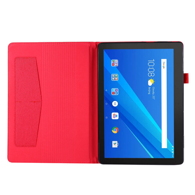 Tablet hoes geschikt voor Lenovo Tab P10 - Book Case met Soft TPU houder - Rood