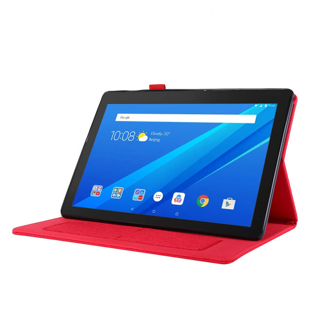 Tablet hoes geschikt voor Lenovo Tab P10 - Book Case met Soft TPU houder - Rood
