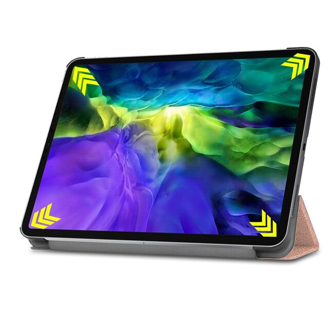 Tablet hoes voor Apple iPad Pro 2021 / 2020 tri-fold hoes - Case met Auto Wake/Sleep functie - Rosé Goud