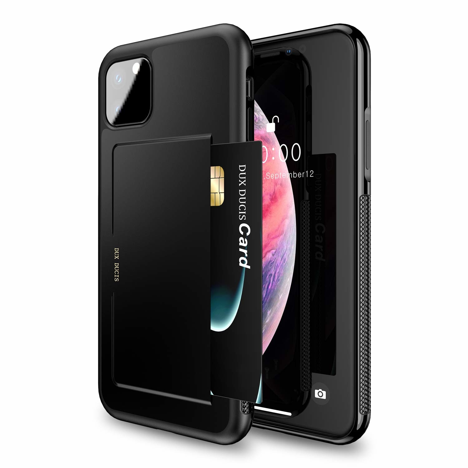 Dux Ducis - Hoesje geschikt voor iPhone 11 Pro Max - Pocard Series - Back Cover - Zwart afbeelding