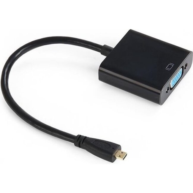 Micro HDMI naar VGA Adapter Kabel met Audioaansluiting - 25 cm - 1080p Full HD - Zwart