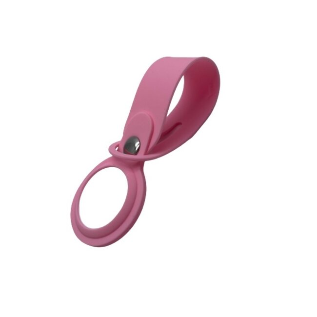 4-Pack Case2go - Hoesje geschikt voor Apple Airtag en Airtag 2 - Sleutelhanger - Hanger voor Airtag - Roze