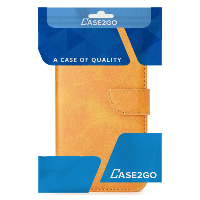Case2go - Hoesje geschikt voor iPhone 11 Pro Max - Wallet Book Case -  Ruimte voor 3 pasjes - Licht Bruin