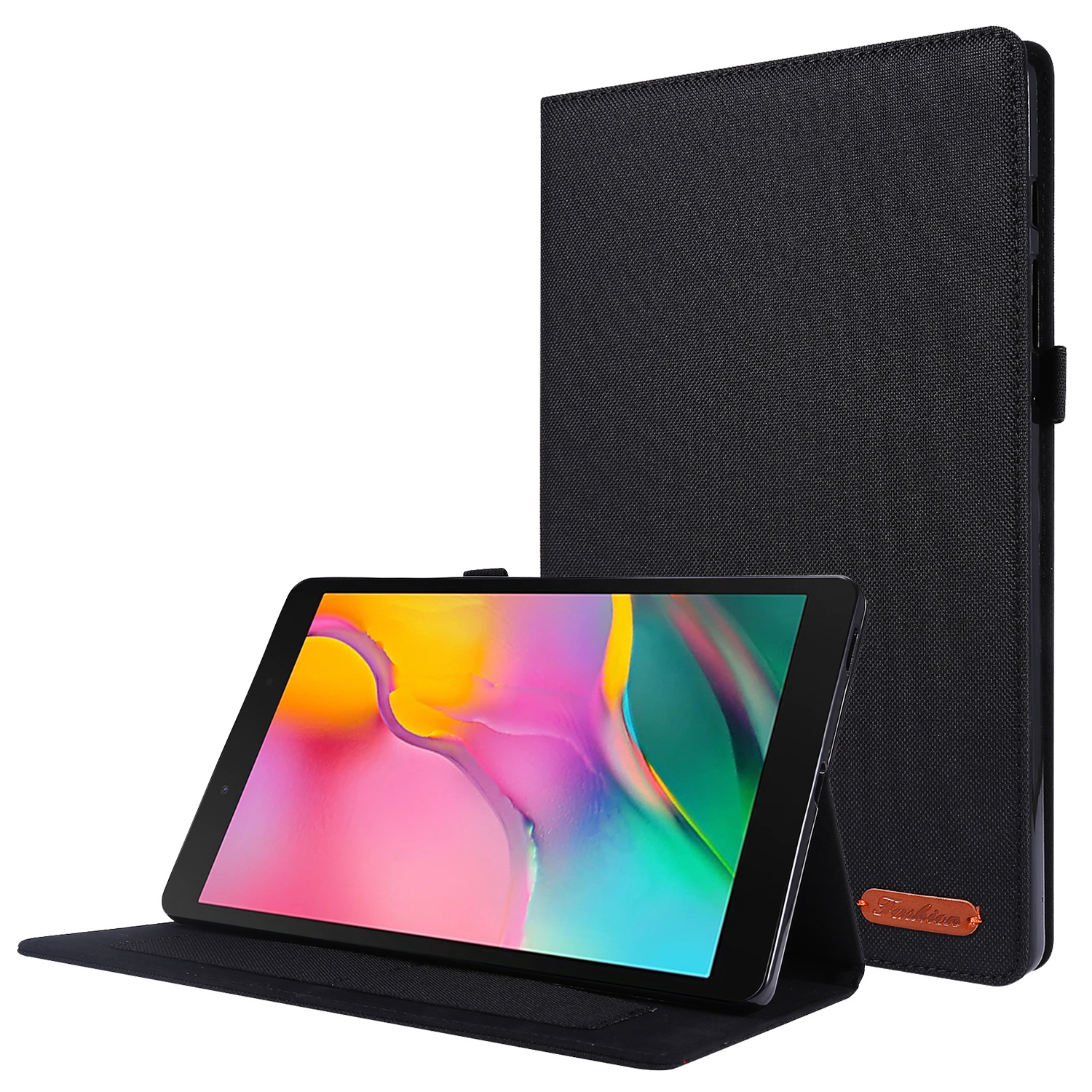 Tablet Hoes geschikt voor Samsung Galaxy Tab A7 (2020) - 10.4 inch - Book Case met Soft TPU houder - Zwart afbeelding