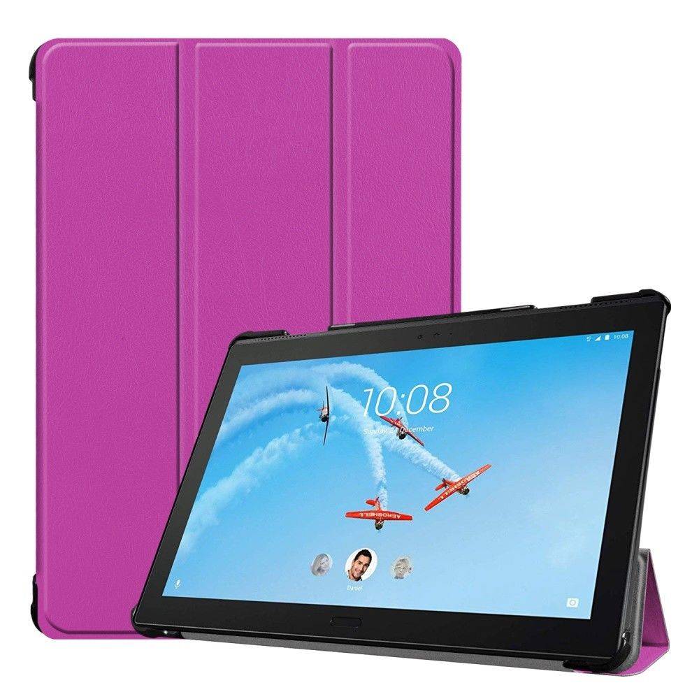 Tablet hoes geschikt voor Lenovo Tab P10 - Tri-fold Book Case - Paars afbeelding