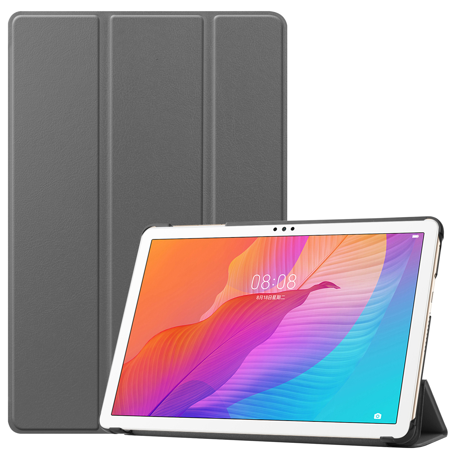 Tablet hoes geschikt voor Huawei MatePad T 10S  (10.1 Inch) - Tri-Fold Book Case - Grijs afbeelding