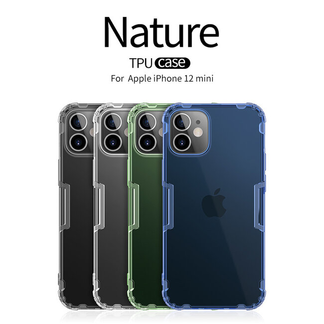 Nillkin - Hoesje geschikt voor Apple iPhone 12 Mini - Nature TPU Case - Back Cover - Donker Groen