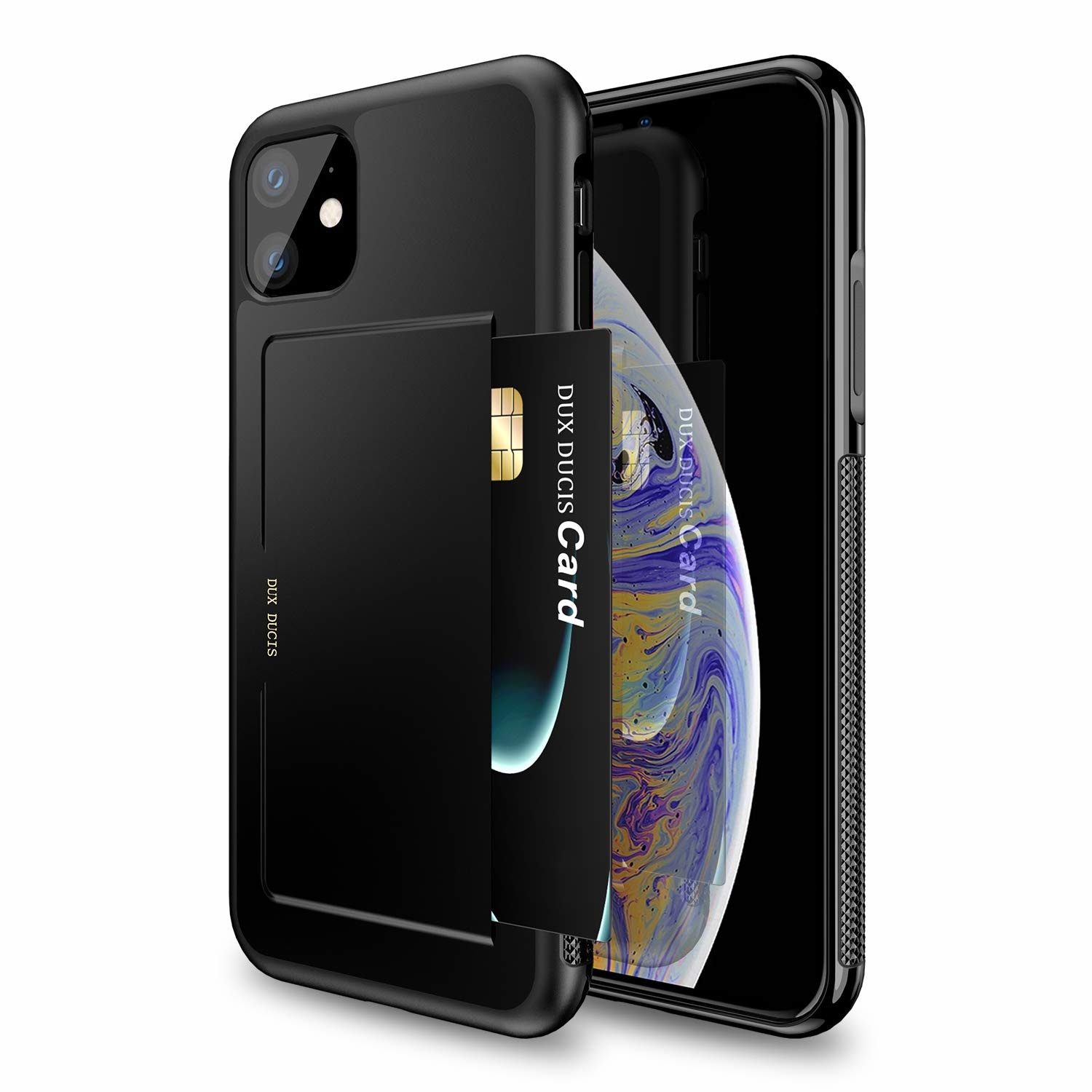 Dux Ducis - Hoesje geschikt voor iPhone 11 Pro - Pocard Series - Back Cover - Zwart afbeelding