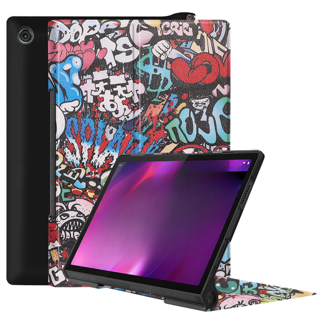Tablet Hoes geschikt voor Lenovo Yoga Tab 11 (2021) - Tri-Fold Book Case - Graffiti afbeelding