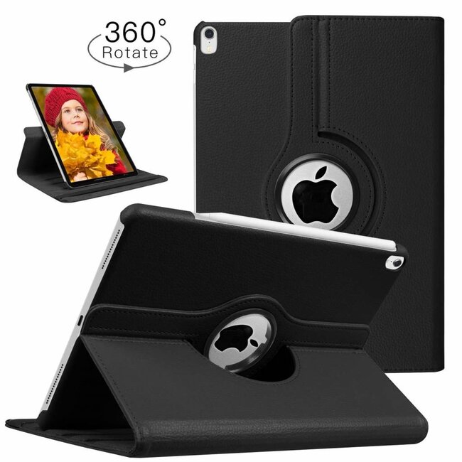 Case2go - Tablet hoes geschikt voor iPad Pro 11 (2018) case - 360 graden draaibare - Zwart