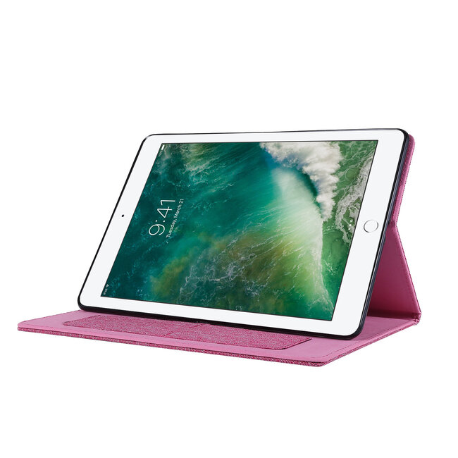 Case2go - Tablet hoes geschikt voor iPad 2021 - 10.2 Inch - Book Case met Soft TPU houder - Roze