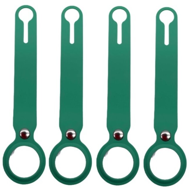 4-Pack Case2go - Hoesje geschikt voor Apple Airtag en Airtag 2 - Sleutelhanger - Hanger voor Airtag - Mint