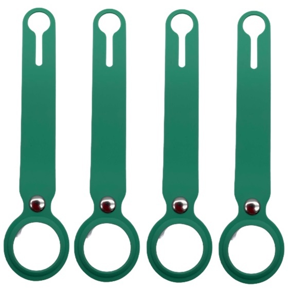 4-Pack Case2go - Hoesje geschikt voor Apple AirTag - Sleutelhanger - Hanger voor Airtag - Mint afbeelding
