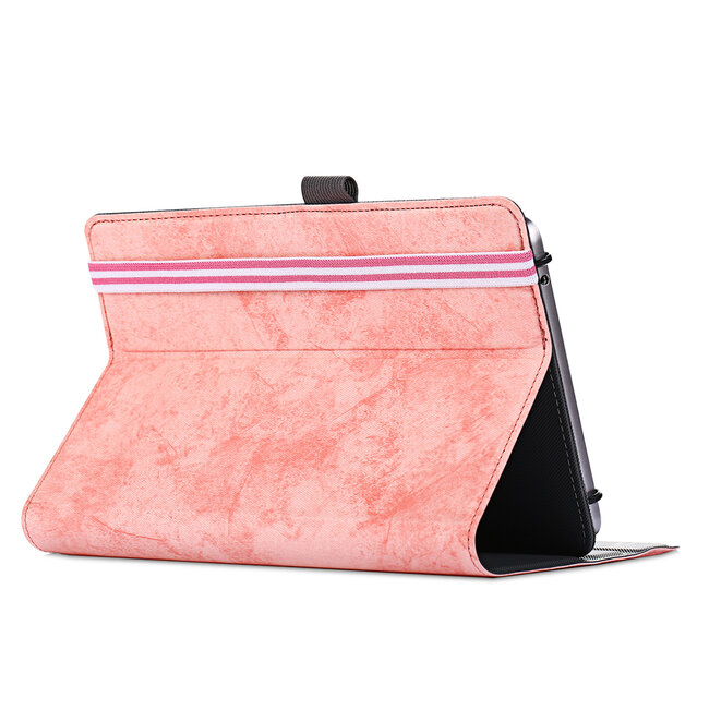 Universele 7/8 inch tablet hoes - Wallet Book Case - Roze
